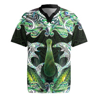 New Zealand Mere Pounamu Weapon Rugby Jersey Aotearoa Mango Paua Shell Maori Pattern