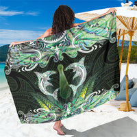 New Zealand Mere Pounamu Weapon Sarong Aotearoa Mango Paua Shell Maori Pattern LT22 One Size 44 x 66 inches Green - Polynesian Pride