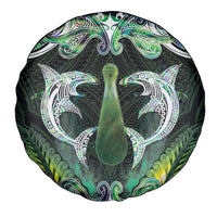 New Zealand Mere Pounamu Weapon Spare Tire Cover Aotearoa Mango Paua Shell Maori Pattern