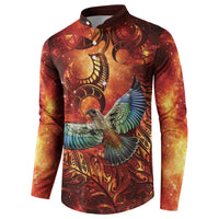 New Zealand Kea Bird Matariki Personalised Button Sweatshirt Silver Fern Maori Pattern