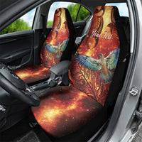 New Zealand Kea Bird Matariki Personalised Car Seat Cover Silver Fern Maori Pattern