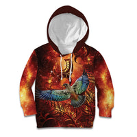 New Zealand Kea Bird Matariki Personalised Kid Hoodie Silver Fern Maori Pattern