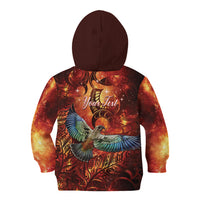 New Zealand Kea Bird Matariki Personalised Kid Hoodie Silver Fern Maori Pattern