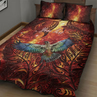 New Zealand Kea Bird Matariki Personalised Quilt Bed Set Silver Fern Maori Pattern