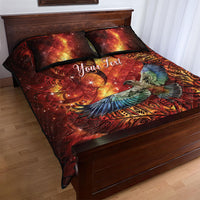 New Zealand Kea Bird Matariki Personalised Quilt Bed Set Silver Fern Maori Pattern
