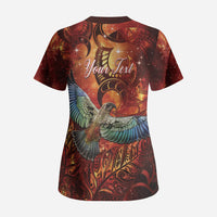 New Zealand Kea Bird Matariki Personalised Scrub Top Silver Fern Maori Pattern LT22 - Polynesian Pride