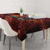 New Zealand Kea Bird Matariki Personalised Tablecloth Silver Fern Maori Pattern
