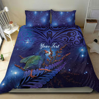 Takahe New Zealand Personalised Bedding Set Harakeke Silver Fern Maori Pattern
