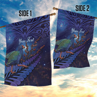 Takahe New Zealand Personalised Garden Flag Harakeke Silver Fern Maori Pattern