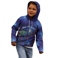Takahe New Zealand Personalised Kid Hoodie Harakeke Silver Fern Maori Pattern