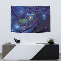Takahe New Zealand Personalised Tapestry Harakeke Silver Fern Maori Pattern
