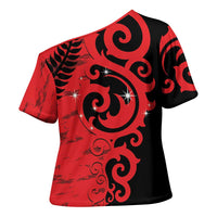 New Zealand Matariki Cross Shoulder Shirt Maori New Year Koru Pattern