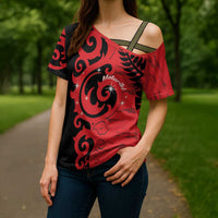 New Zealand Matariki Cross Shoulder Shirt Maori New Year Koru Pattern