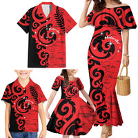 New Zealand Matariki Family Matching Mermaid Dress and Hawaiian Shirt Maori New Year Koru Pattern LT22 - Polynesian Pride