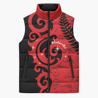 New Zealand Matariki Sleeveless Puffer Jacket Maori New Year Koru Pattern