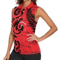 New Zealand Matariki Women Sleeveless Polo Shirt Maori New Year Koru Pattern