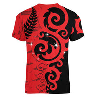 New Zealand Matariki Women V-Neck T-Shirt Maori New Year Koru Pattern