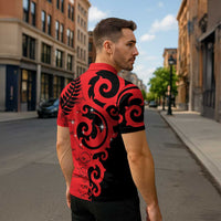 New Zealand Matariki Zipper Polo Shirt Maori New Year Koru Pattern