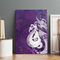 New Zealand Matariki Canvas Wall Art Maori Manaia Galaxy Silver Fern Purple Color