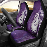 New Zealand Matariki Car Seat Cover Maori Manaia Galaxy Silver Fern Purple Color LT22 - Polynesian Pride