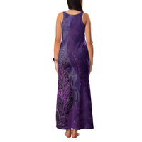 New Zealand Matariki Family Matching Tank Maxi Dress and Hawaiian Shirt Maori Manaia Galaxy Silver Fern Purple Color LT22 - Polynesian Pride