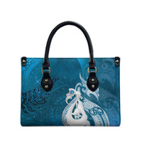 New Zealand Matariki Leather Bag Maori Manaia Galaxy Silver Fern Blue Color