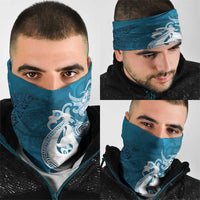 New Zealand Matariki Neck Gaiter Maori Manaia Galaxy Silver Fern Blue Color