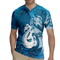 New Zealand Matariki Rugby Jersey Maori Manaia Galaxy Silver Fern Blue Color