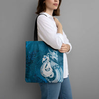 New Zealand Matariki Tote Bag Maori Manaia Galaxy Silver Fern Blue Color