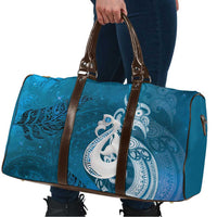 New Zealand Matariki Travel Bag Maori Manaia Galaxy Silver Fern Blue Color