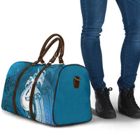 New Zealand Matariki Travel Bag Maori Manaia Galaxy Silver Fern Blue Color