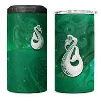 New Zealand Matariki 4 in 1 Can Cooler Tumbler Maori Manaia Galaxy Silver Fern Green Color LT22 One Size: 16 oz Green - Polynesian Pride