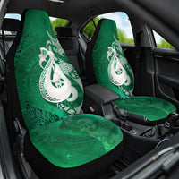New Zealand Matariki Car Seat Cover Maori Manaia Galaxy Silver Fern Green Color LT22 One Size Green - Polynesian Pride