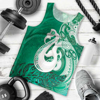 New Zealand Matariki Men Tank Top Maori Manaia Galaxy Silver Fern Green Color