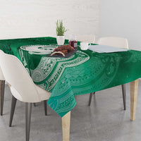 New Zealand Matariki Tablecloth Maori Manaia Galaxy Silver Fern Green Color