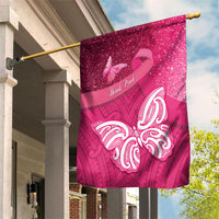 New Zealand Breast Cancer Awareness Garden Flag Pink Ribbon Butterfly Maori Pattern