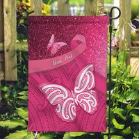 New Zealand Breast Cancer Awareness Garden Flag Pink Ribbon Butterfly Maori Pattern