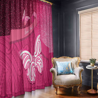 New Zealand Breast Cancer Awareness Window Curtain Pink Ribbon Butterfly Maori Pattern