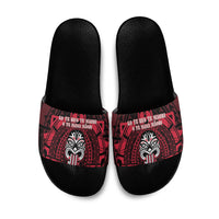 New Zealand Maori Language Week Slide Sandals Te Wiki O Te Reo Maori Hei Tiki LT22 Red - Polynesian Pride