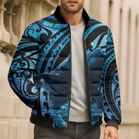New Zealand Matariki Bomber Puffer Jacket Maori Humpback Whale Galaxy
