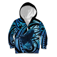 New Zealand Matariki Kid Hoodie Maori Humpback Whale Galaxy