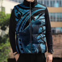 New Zealand Matariki Sleeveless Puffer Jacket Maori Humpback Whale Galaxy