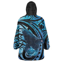 New Zealand Matariki Wearable Blanket Hoodie Maori Humpback Whale Galaxy