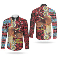 Personalised Papua New Guinea Pidgin Language Week Couples Matching Tank Maxi Dress and Long Sleeve Button Shirt Halo Olgeta Tok Pisin Wik Bird Of Paradise Oro Batik LT22 - Polynesian Pride