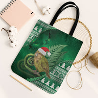 New Zealand Kakapo Christmas In July Tote Bag Silver Fern Santa Xmas Green Color