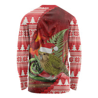 New Zealand Kakapo Christmas In July Long Sleeve Shirt Silver Fern Santa Xmas Red Color