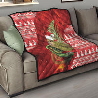 New Zealand Kakapo Christmas In July Quilt Silver Fern Santa Xmas Red Color