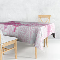 Breast Cancer Awareness Tablecloth Pink Ribbon Turtle Polynesian Pattern White
