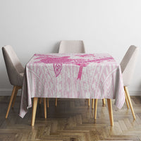 Breast Cancer Awareness Tablecloth Pink Ribbon Turtle Polynesian Pattern White