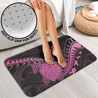 Breast Cancer Awareness Bathroom Set Pink Ribbon Turtle Polynesian Pattern Black LT22 - Polynesian Pride